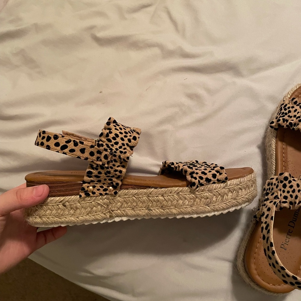 Platform Leopard Print Sandals - image 2